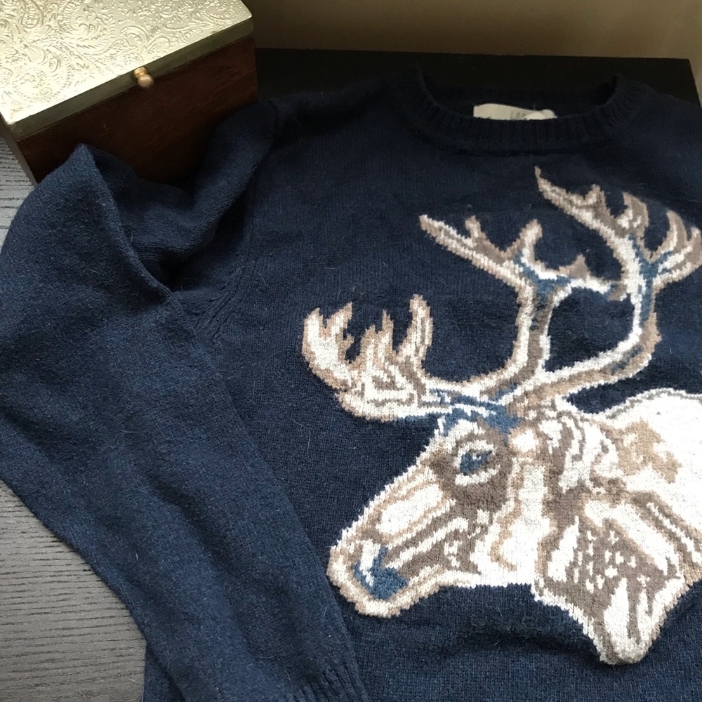 Navy Moose Sweater